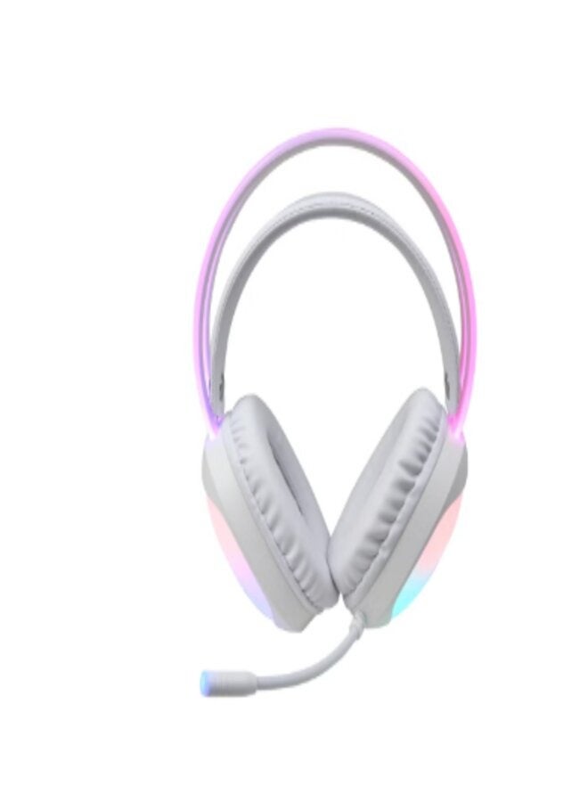 K Gaming K99 Virtual 7.1 USB Gaming Headset - White - Image 4