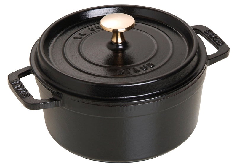 STAUB 1004065 Cast Iron RoasterCocotte Round 18 cm 17 L Black