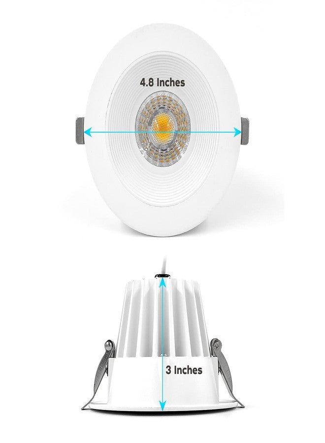 LUXRITE إضاءة لوكسرايت LED غائرة مقاس 4 بوصات مع صندوق توصيل، 15 واط، 1200 لومن، 3 خيارات ألوان من 3000 كلفن إلى 5000 كلفن، إضاءة LED غائرة، بقعة ضوء ضيقة بزاوية 36 درجة، قابلة للتعتيم، مؤشر تجسيد اللون 90، معتمدة من IC، مقاومة للرطوبة - Image 5