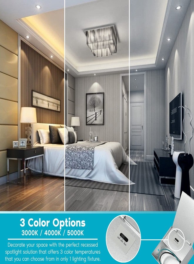 LUXRITE إضاءة لوكسرايت LED غائرة مقاس 4 بوصات مع صندوق توصيل، 15 واط، 1200 لومن، 3 خيارات ألوان من 3000 كلفن إلى 5000 كلفن، إضاءة LED غائرة، بقعة ضوء ضيقة بزاوية 36 درجة، قابلة للتعتيم، مؤشر تجسيد اللون 90، معتمدة من IC، مقاومة للرطوبة - Image 2