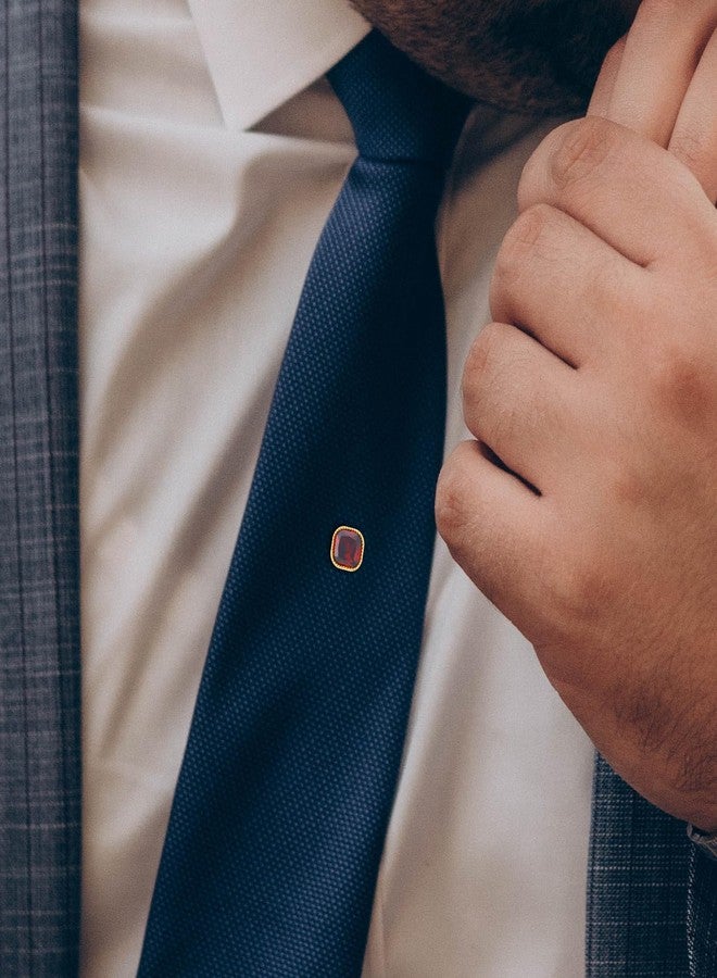 HAWSON Tie Pins Tie Tacks for Men,Crystal Tie Pin with Chain,Wedding Business Accessories. - Image 2