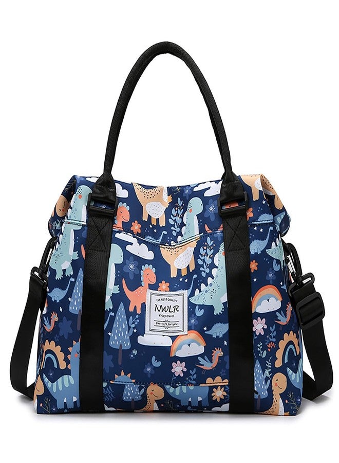 NWLR Travel Duffle Bag Weekender Overnight Bag Gym Tote with Dry and Wet Separated Pocket for Women Girls Shoulder Workout Duffel Bag Water Resistant, B-Dinosaurs, Carry-On 28-inch, Trolley Sleeve Bag With - Image 1