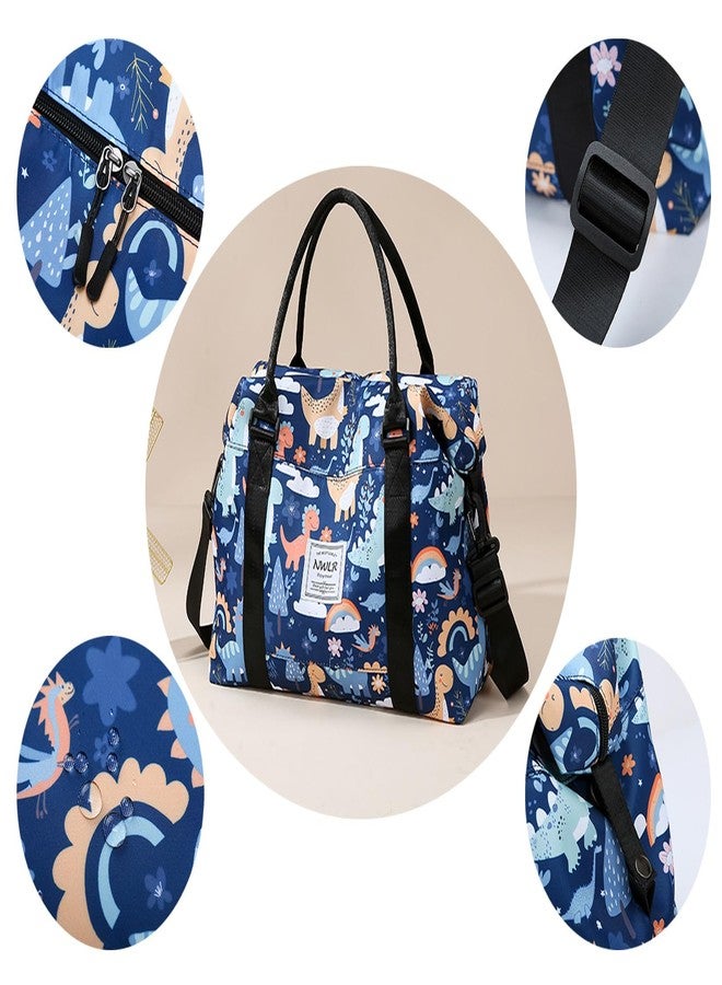 NWLR Travel Duffle Bag Weekender Overnight Bag Gym Tote with Dry and Wet Separated Pocket for Women Girls Shoulder Workout Duffel Bag Water Resistant, B-Dinosaurs, Carry-On 28-inch, Trolley Sleeve Bag With - Image 5