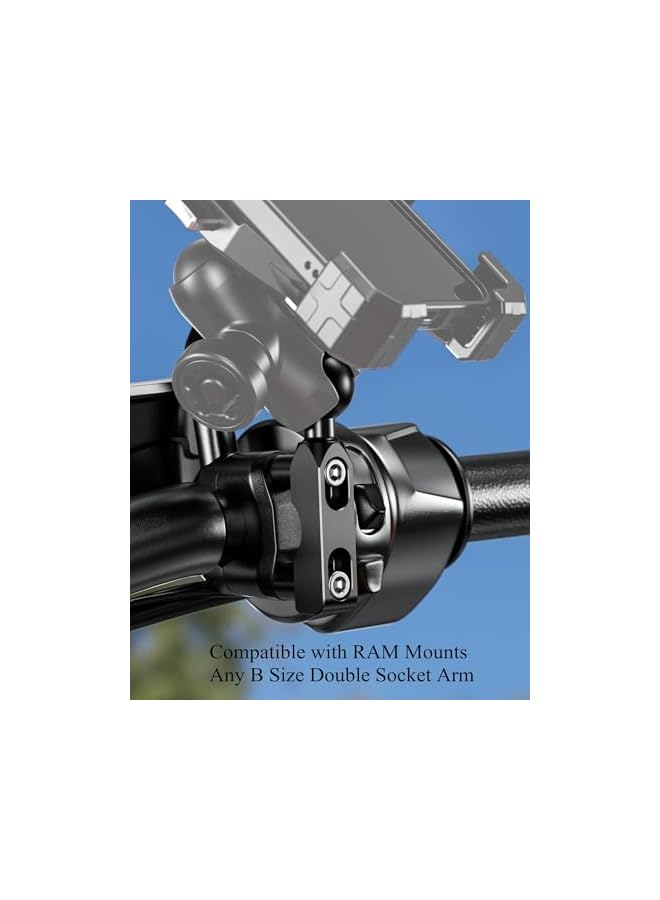 Green Tiger Durable Aluminum Alloy Mount Base with 1'' TPU Ball for Motorcycle Brake/Clutch Reservoir, Compatible with RAM Mounts B Size 1'' Ball Double Socket Arm & Universal Bike Phone Holder - Image 3