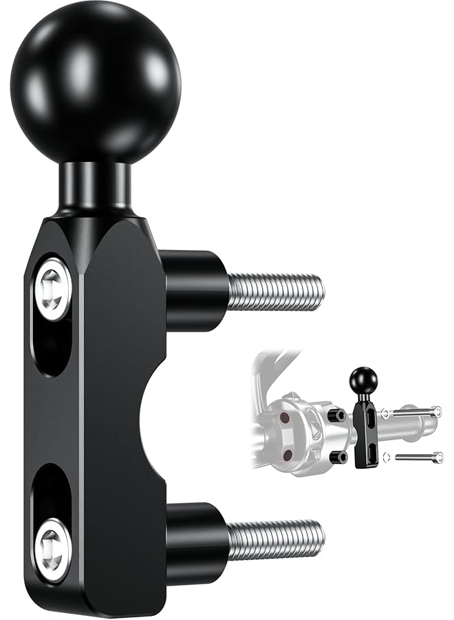Green Tiger Durable Aluminum Alloy Mount Base with 1'' TPU Ball for Motorcycle Brake/Clutch Reservoir, Compatible with RAM Mounts B Size 1'' Ball Double Socket Arm & Universal Bike Phone Holder - Image 1