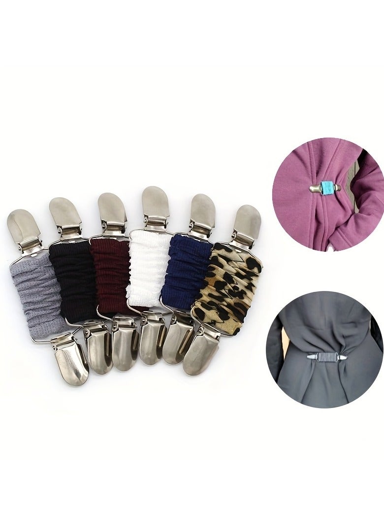 AROAQ Dress Clips, Elastic Clothes Clip Brooch Pins, Multipurpose Dress Shirt Brooch Clip, Portable white Dress Clips Back Cinch For Women - Image 4