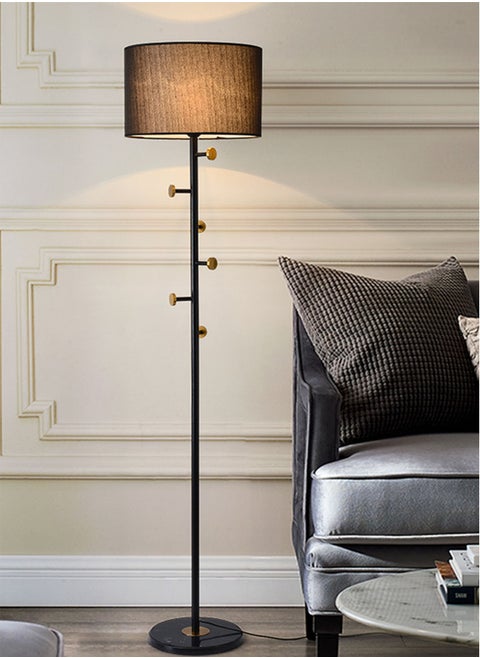 Two In One LED Coat Rack Floor Lamp Modern Cloak Stand Vertical Standing Lamp Bedside Sofa Side Standing Light Three Color Dimming