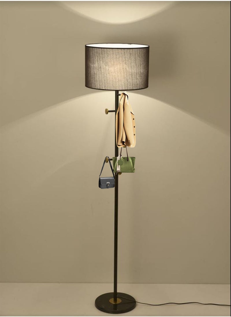 Glanfen - Two In One LED Coat Rack Floor Lamp Modern Cloak Stand Vertical Standing Lamp Bedside Sofa Side Standing Light Three Color Dimming - Image 1