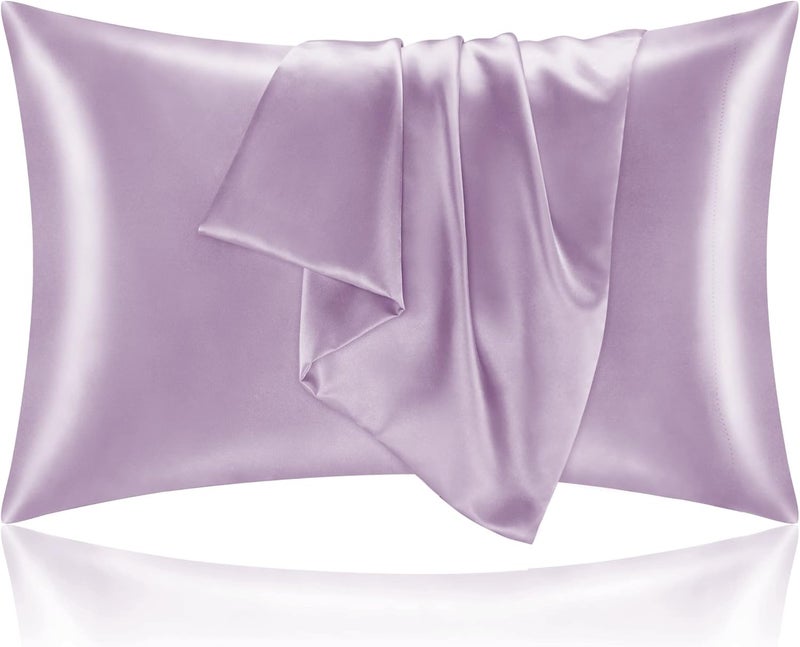 BEDELITE Global assemble options Satin Pillowcase for Hair and Skin, Super Soft and Cooling Similar to Silk Pillow Cases 2 Pack with Envelope Closure, Gift for Women Men(20"x26" Standard Size, Lavender) Storage burden minimized build - Image 1