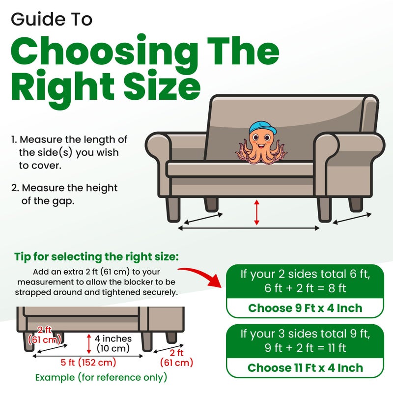 ECOHomes Under Couch Guards Toy Blocker - Elastic Strap Barrier for Under Sofa, Bed & Furniture Bottom Stop Things from Going Under | Easy to Install Gap Bumper Stopper for Toys (9 Ft by 3 Inch) - Image 3