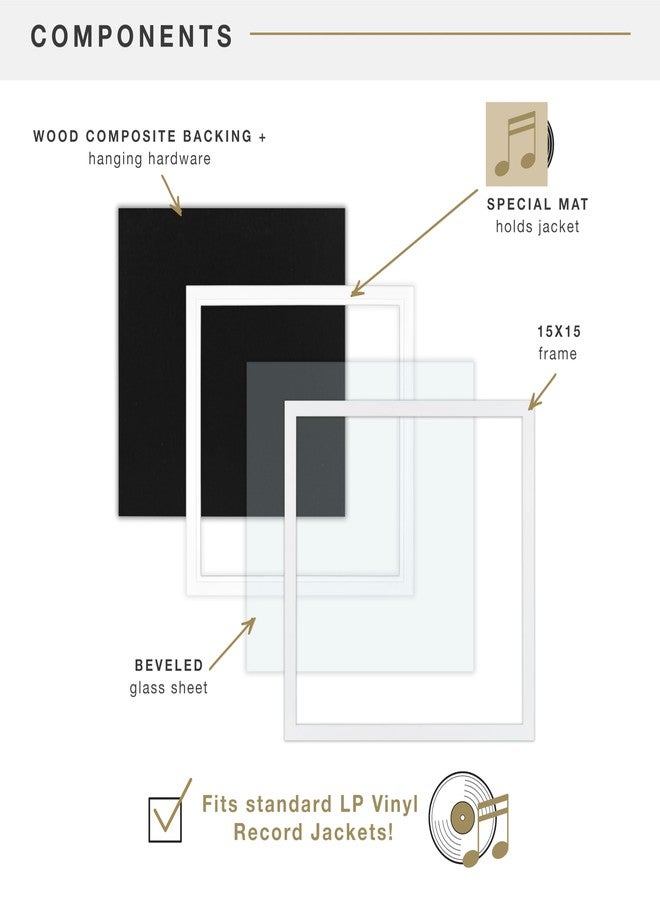 MCS Single Matte Record Album Frame, 15x15 Record Frame, White Frame to Display One LP Vinyl Record Jacket (1-Pack) - Image 5