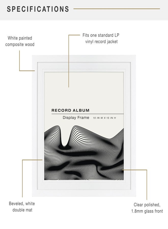 MCS Single Matte Record Album Frame, 15x15 Record Frame, White Frame to Display One LP Vinyl Record Jacket (1-Pack) - Image 4
