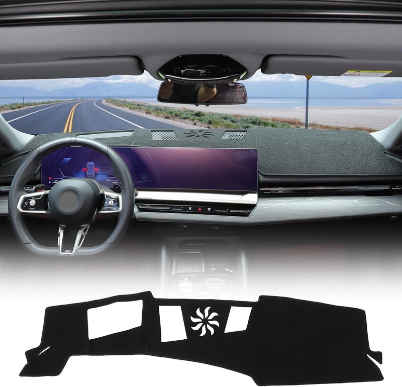 LLKUANG Dash Cover Mat for BMW 5 Series G30 G60 2024 2025 - Polyester Sun Shade Pad, Anti-Slip, Black - Image 1