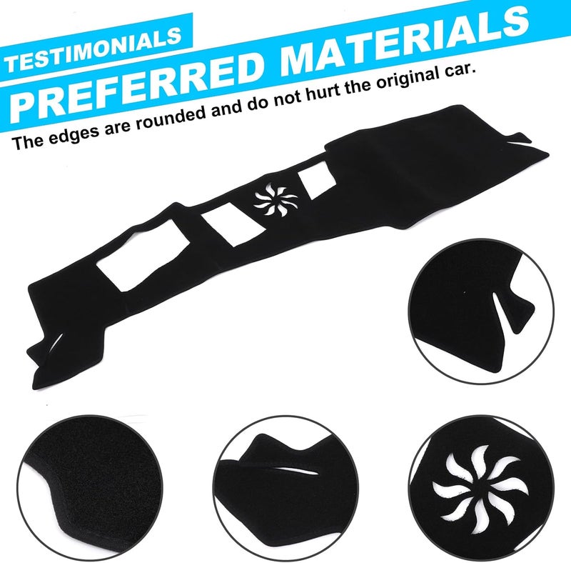 LLKUANG Dash Cover Mat for BMW 5 Series G30 G60 2024 2025 - Polyester Sun Shade Pad, Anti-Slip, Black - Image 3