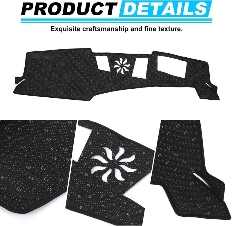 LLKUANG Dash Cover Mat for BMW 5 Series G30 G60 2024 2025 - Polyester Sun Shade Pad, Anti-Slip, Black - Image 5