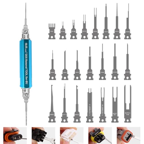 JRready ST5349 Pin Removal Tool Kit 24PCS Replacement Pin Extractor Tools Comprehensive Electrical Terminal Release Tool Set for Deutsch AMPTE Molex Delphi JST Harting Connectors - Image 1