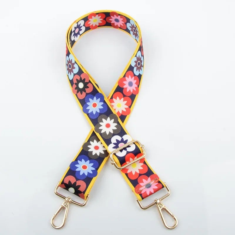 Bluejw Hot Selling Adjustable Wide Replacement Shoulder Strap with Flower Pattern – Compatible Crossbody Handbag Purse Belt Webbing, Easy to Replace Watch Strap Style - Image 1
