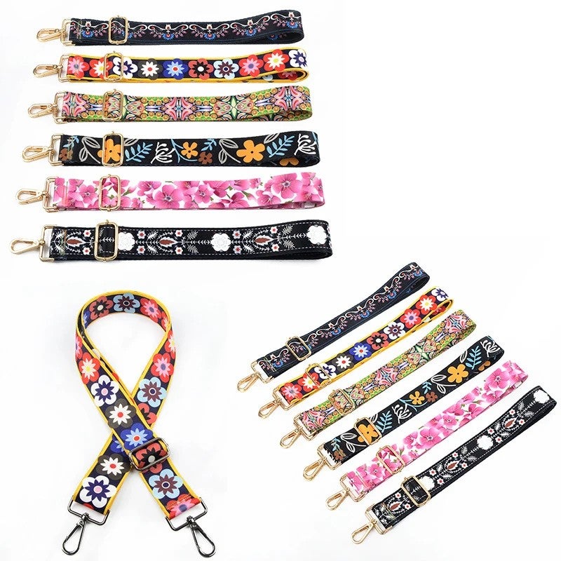 Bluejw Hot Selling Adjustable Wide Replacement Shoulder Strap with Flower Pattern – Compatible Crossbody Handbag Purse Belt Webbing, Easy to Replace Watch Strap Style - Image 4