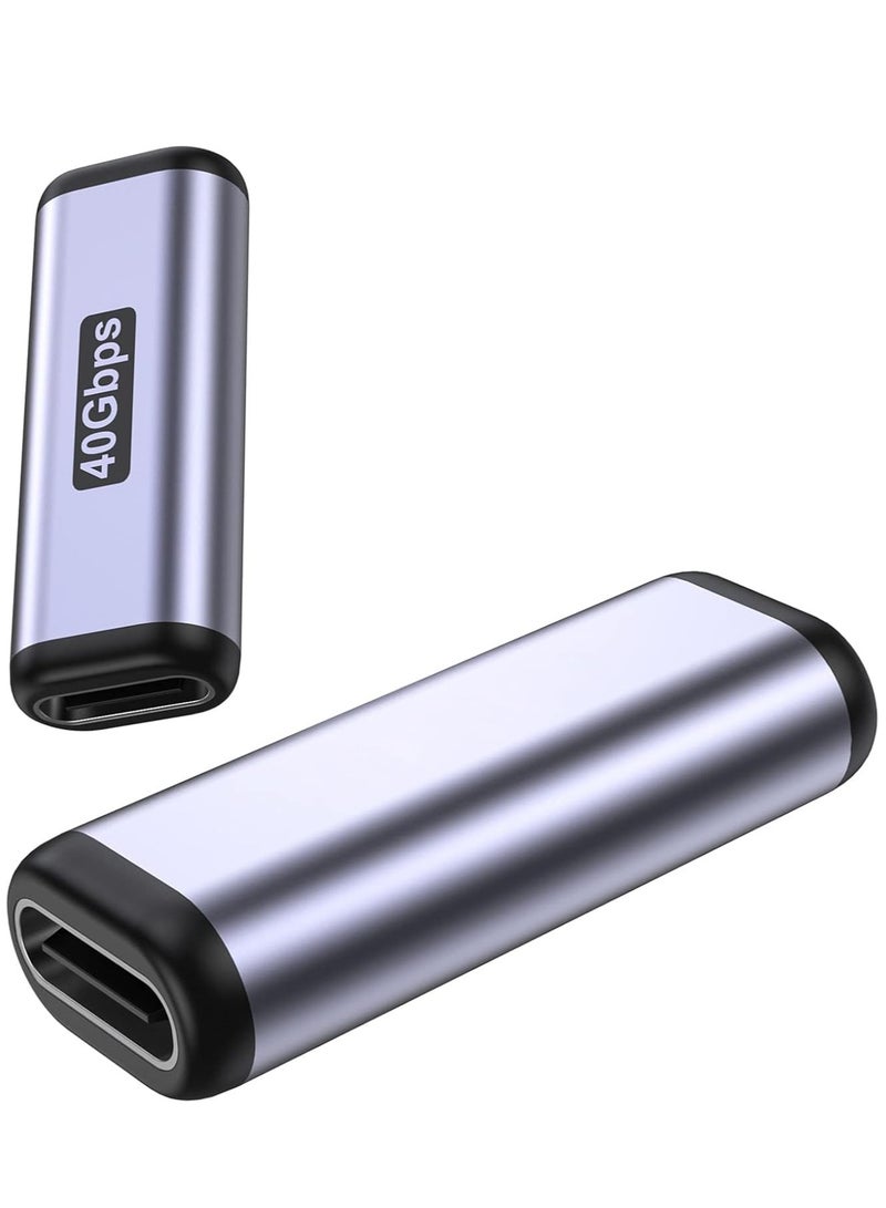 erorex 2PCS USB C Coupler, USB C Female to Female Adapter usbc to USB C, Adapter Supports 40 Gbps PD 100W 8K 60Hz, Compatible for Thunderbolt 4, USB C Coupler Type C Extension Connector for USB-C Devices - Image 1