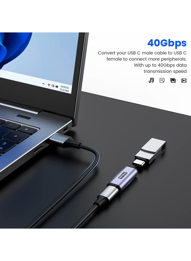 erorex 2PCS USB C Coupler, USB C Female to Female Adapter usbc to USB C, Adapter Supports 40 Gbps PD 100W 8K 60Hz, Compatible for Thunderbolt 4, USB C Coupler Type C Extension Connector for USB-C Devices - Image 5