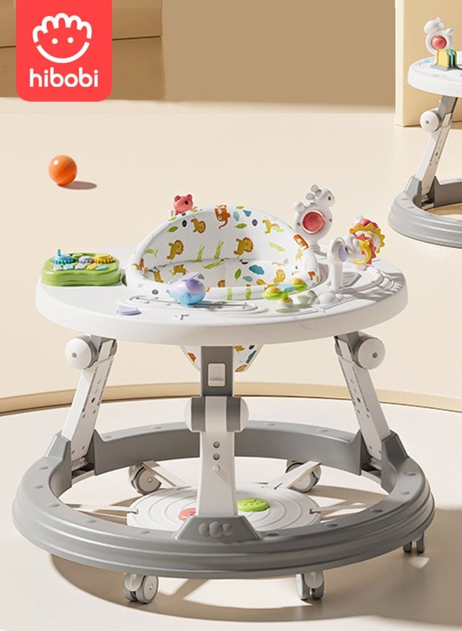 hibobi 3-in-1 Baby Walker with Music Toys, Foldable & Anti-Rollover, Adjustable Height Activity Walker & Table, Suitable for 6–36 Months - Image 1