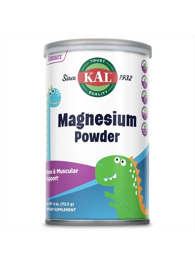 KAL Magnesium Powder, Magnesium for Kids, Pure Magnesium Citrate Powder, Healthy Bone Development, Muscle and Nerve Function Support, Vegan, Gluten Free, Sugar Free, 90 Servings, 4 oz - Image 1