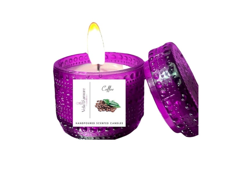 Vela D'amore candles Vela Damore candles Beetle Jar Candle Handmade Dotted Glass Candle with Scented EcoFriendly Soy Wax Vibrant Colors Decorative Aromatherapy Candle for Cozy Ambiance 100GM Coffee