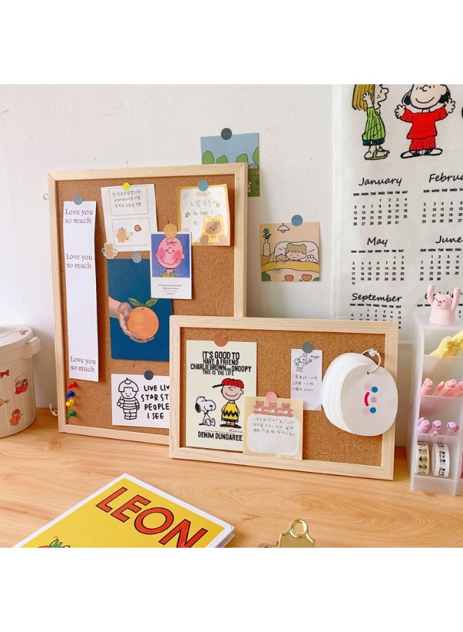 Cork Bulletin Board with Wooden Frame Wall Mounted Pin Board Notice Board Memo Board for Home Office School - Image 5