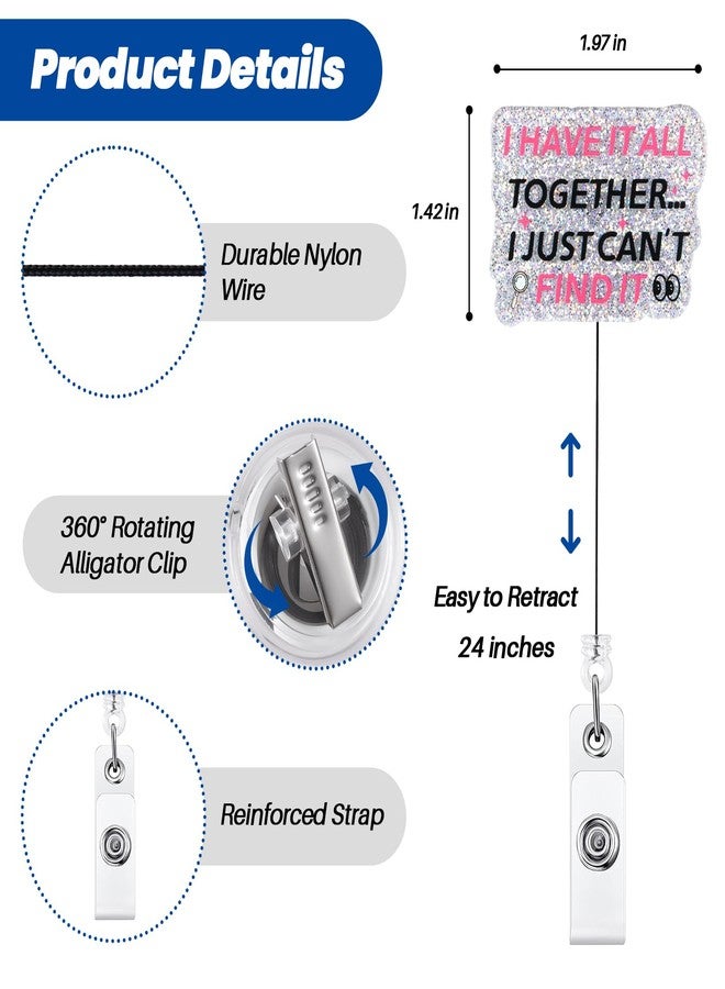 BEZTN I Have IT All Together I JUST Can't FIND IT Funny Badge Reel, Cute Retractable ID Card Badge Holder, Name Tag Work Badge Clips for RN LPN CNA ER Night Shift Nurse MA Nursing Student Teacher Doctor - Image 4