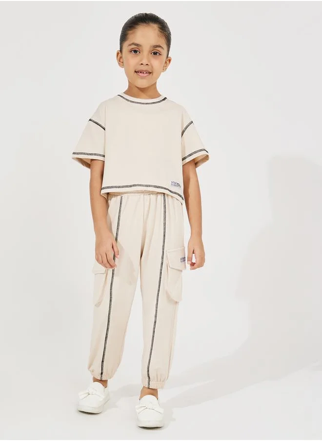 Styli Overlock Seam Boxy T-Shirt & Joggers Set