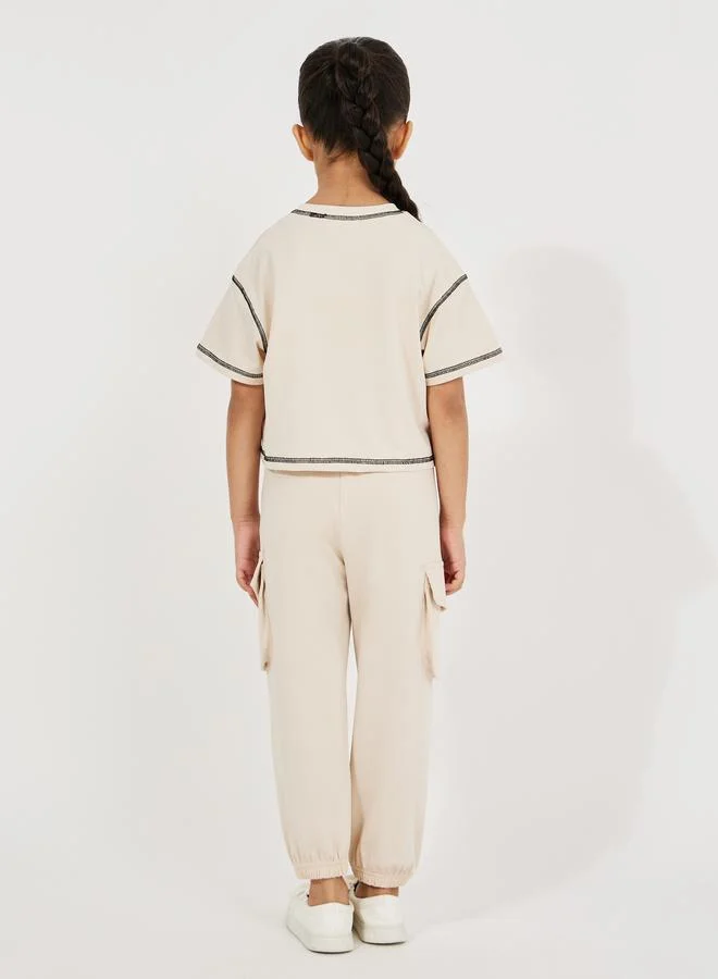 Styli Overlock Seam Boxy T-Shirt & Joggers Set