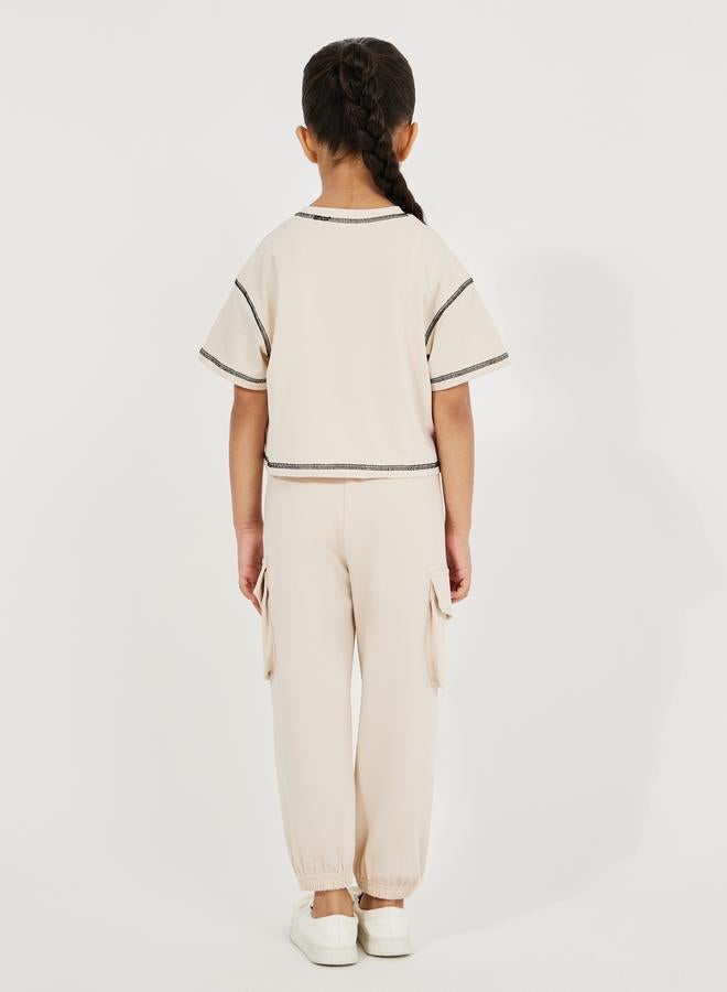 Overlock Seam Boxy T-Shirt & Joggers Set