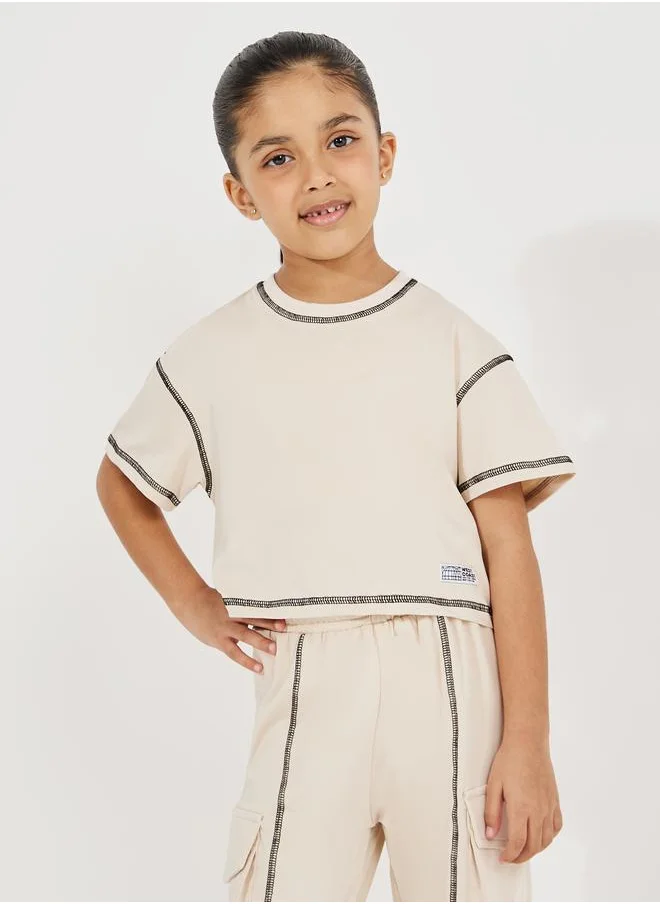 Styli Overlock Seam Boxy T-Shirt & Joggers Set