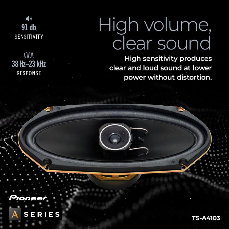 PIONEER A-Series TS-A4103 4â€ x 10â€ 2-Way Speakers (Pair) â€“ 120W Max, Balanced Sound + Smooth Treble, Enhanced Bass, Great Stock Replacement - Image 5