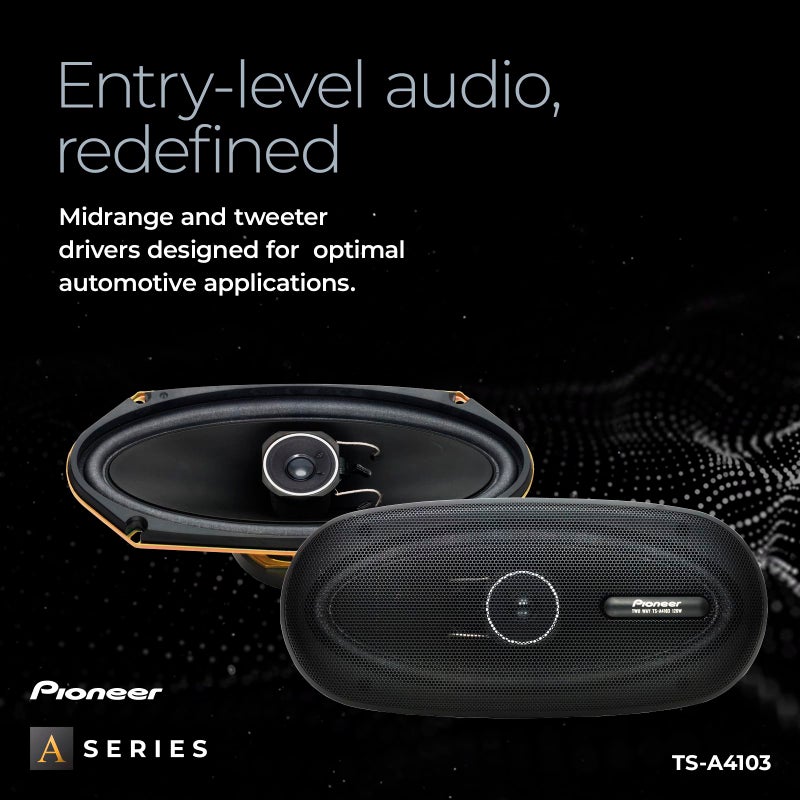 PIONEER A-Series TS-A4103 4â€ x 10â€ 2-Way Speakers (Pair) â€“ 120W Max, Balanced Sound + Smooth Treble, Enhanced Bass, Great Stock Replacement - Image 3