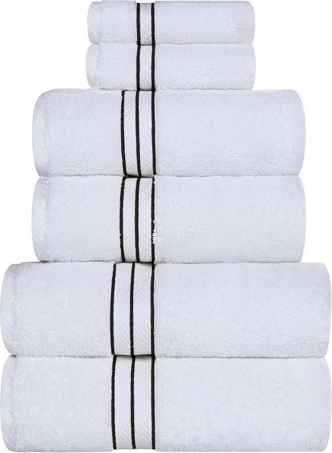 SIMPLI-MAGIC 79509 8-Piece Premium Set, 2 Bath, Hand, 4 Wash Cloths, 100% Ring Spun Cotton Highly Absorbent Towels for Bathroom, Gym, Hotel, and Spa, (2) 27" X 54" 16" x 30" (4) 13" 13", Black - Image 1
