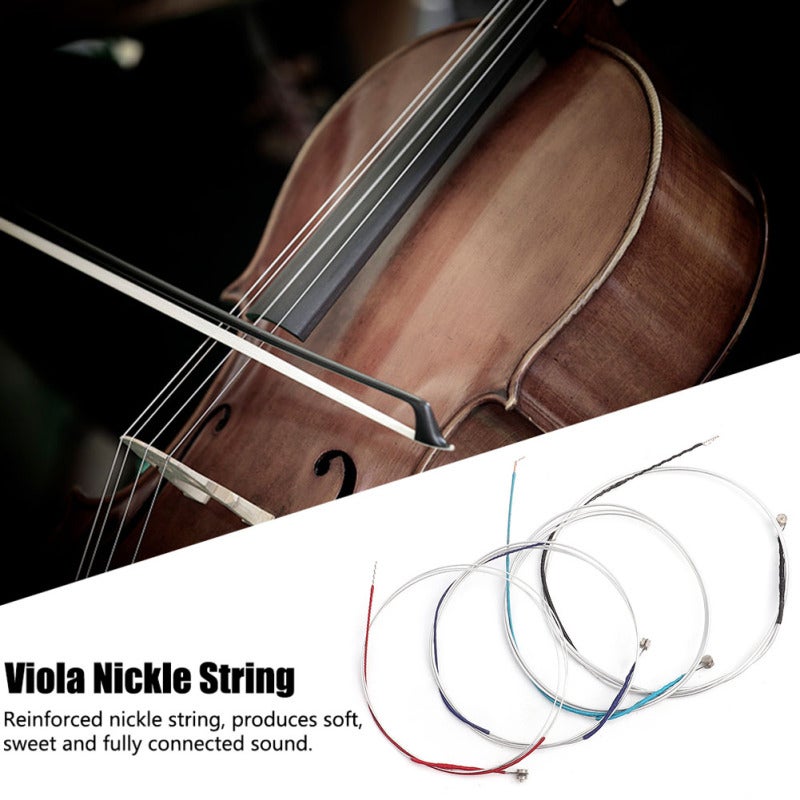 Viola String Set: 4 Nickel Chromium Strings - Reinforced Durable Design, Soft Sweet Resonance for Professional Viola Players - Image 2