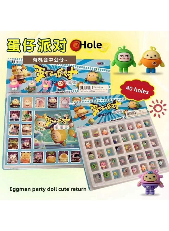 Luminous Egg Boy Party Dongdongle Blind Box Deluxe Edition Boys And Girls Primary School Children's Toys Poke Fun Cool-Color:Strawberry Bear 40 Holes (3D Version) (full Crystal MoDel) [free 4 Big Dolls]  - Image 3