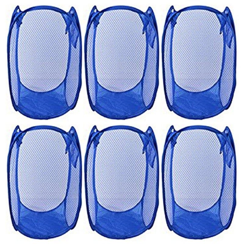 Kuber Industries Large Mesh Laundry Basket Set of 6 Pcs Combo Blue 70 37 Cm - Image 1