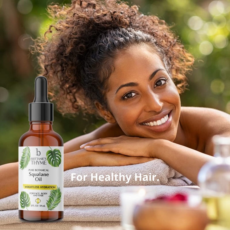 Brittanie's Thyme Brittanieâ€™s Beauty 100% Pure Squalane Oil for Hair, Skin & Nails â€“ Lightweight Hydration for Radiant Glow, Smooth Skin & Silky Hair | Clean, Vegan, Non-Greasy Formula, 2oz - Image 4