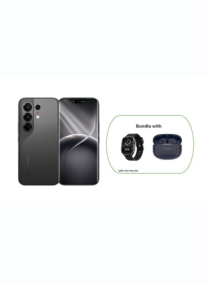 TECNO CAMON 50 Ultra 12GB 256GB Moonshadow Black Bundle with  TWS Earphone Bud 4 Air and  Watch 3 Active - Global Version - Image 1