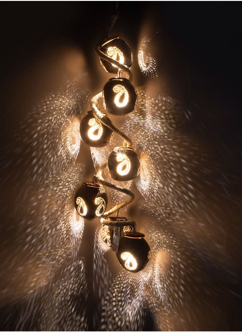 N & H Coconut Shell Ceiling Lights 7 Balls hanging Design  - Image 1
