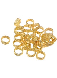 100Pieces Hair Braid Rings DreadlocksMetal Dread Locks Hair Beads Dreadlocks Hair JewelryAdjustable Metal Cuffs Hair Jewelry Rings Clips for Braids Accessories Braiding Hair Decor (Gold15mm)