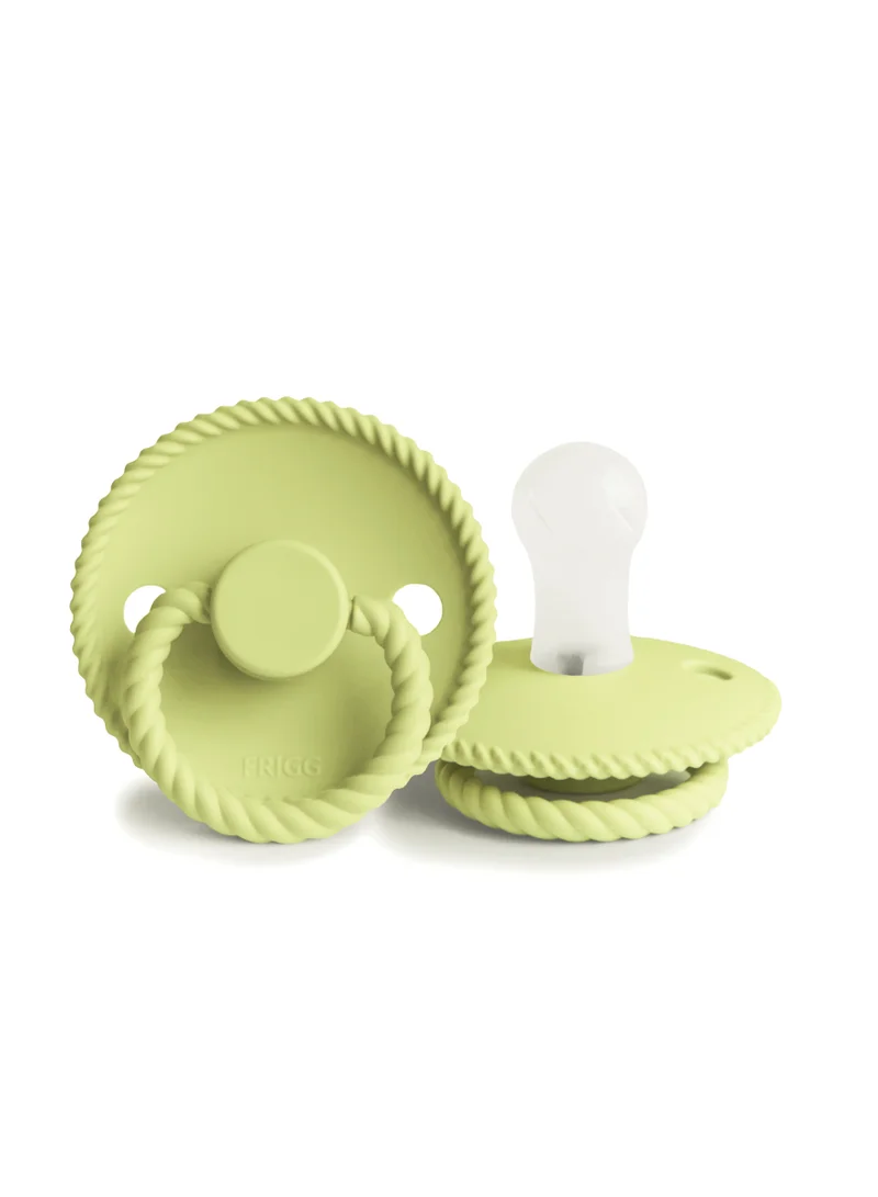 FRIGG Rope - Round Silicone Pacifier 0-6 Months - Green Tea - Size 1