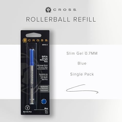 Cross 8910-2 Slim RollerBall Gel InkRefill for Spire,Click and Classic Centurey, Blue - Image 2