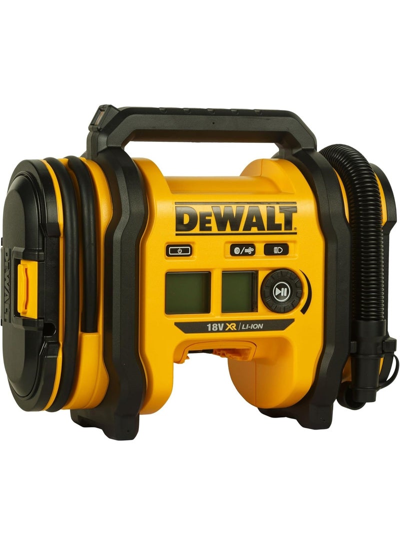 ديوالت ضاغط هواء لاسلكي عالي الضغط DEWALT DCC018N-XJ، بقوة 160 رطل لكل بوصة مربعة، محول سيارة 12 فولت، أسود/أصفر - Image 2