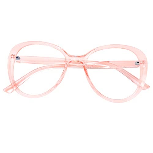 Peter Jones Pink Cateye Oversized Large Blue Light Blocking Computer/Gaming Glasses for Women/Girls (20389PK) - Image 1