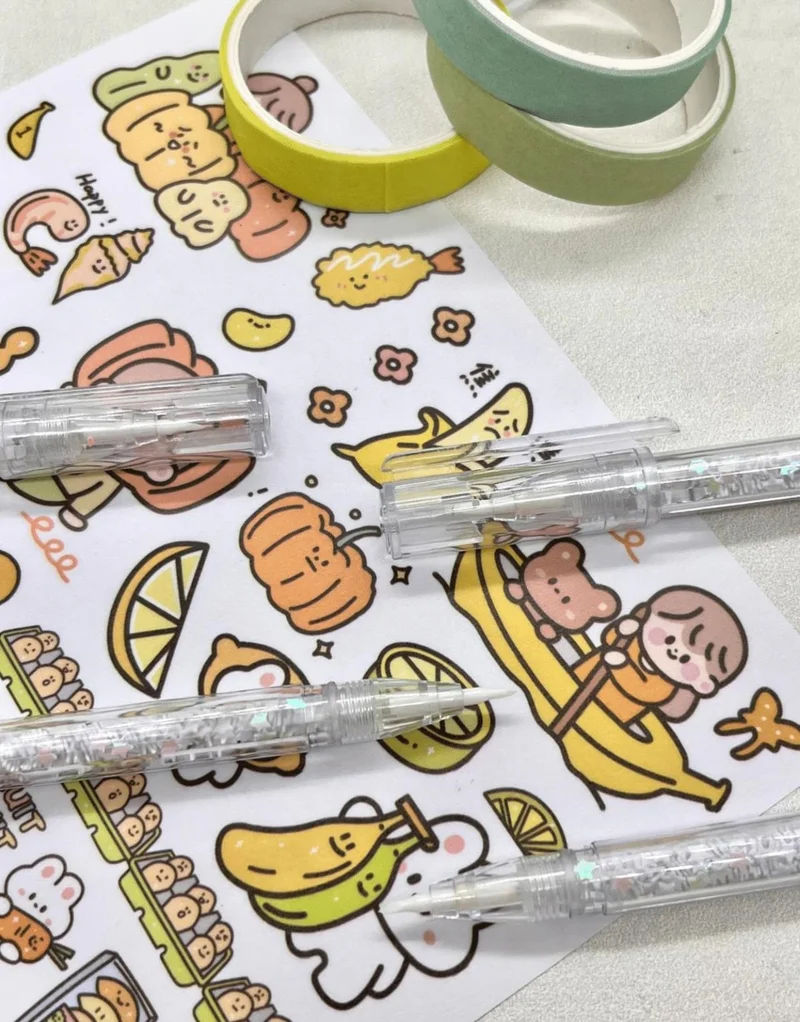 كاغيت جيمي دوكان Pen Look White Sequined Ceramic Tip Utility Knife / Art Knife / Bullet Journal