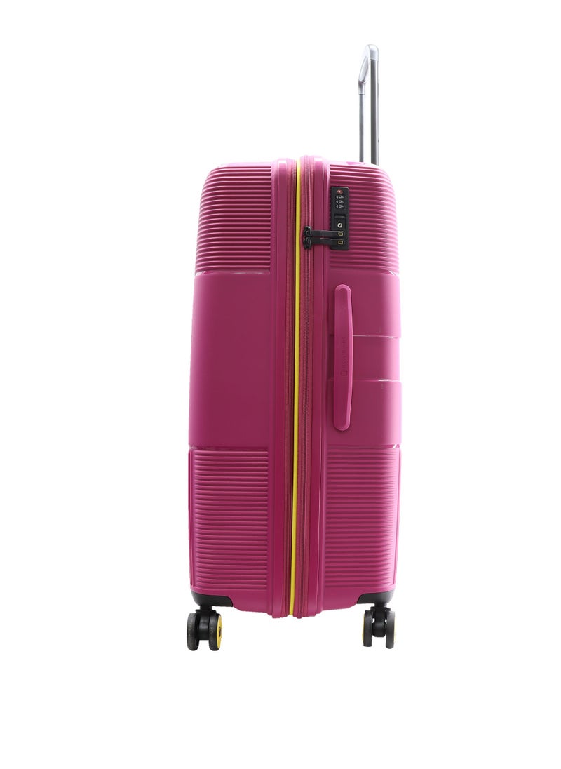NATIONAL GEOGRAPHIC National Geographic Cavern Check-In Large PP Hardside Luggage Fuchsia Pink, Durable/ Unbreakable/ Lightweight/ Anit-theft Zipper/ 4 Double Wheel TSA Lock Suitcase Trolley Bag (71 cm/ 28 Inch).  - Image 4