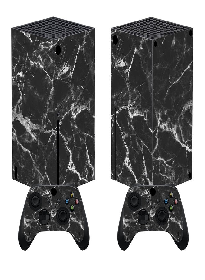 PlayVital Black White Marble Effect Custom Vinyl Skins for Xbox Core Wireless Controller, Wrap Decal Cover Stickers for Xbox Series X Console Controller - Image 1